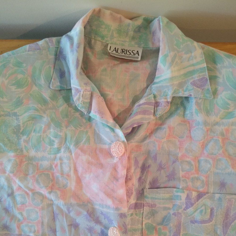 Vintage Laurissa Pastel Abstract Strokes Hawaiian Shirt